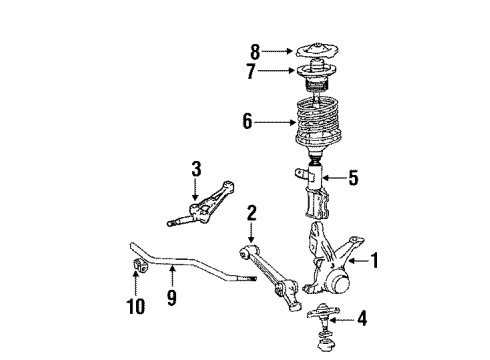 1990 Toyota Camry Seat, Front Spring, Upper Diagram for 48044-32020