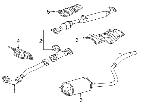 2008 Toyota Sienna Exhaust Components Diagram 2 - Thumbnail