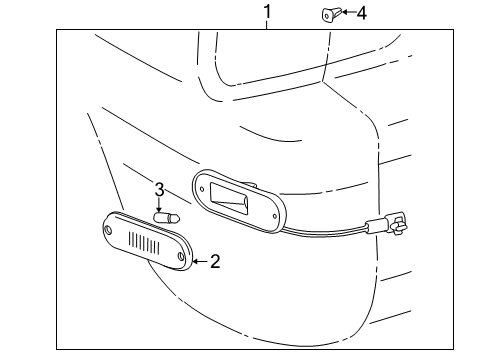 2000 Toyota RAV4 Lamp Assy, Rear Side Marker, RH Diagram for 81750-42010