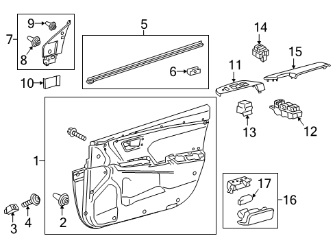 2017 Toyota Camry WEATHERSTRIP, Front Door Diagram for 68171-06151