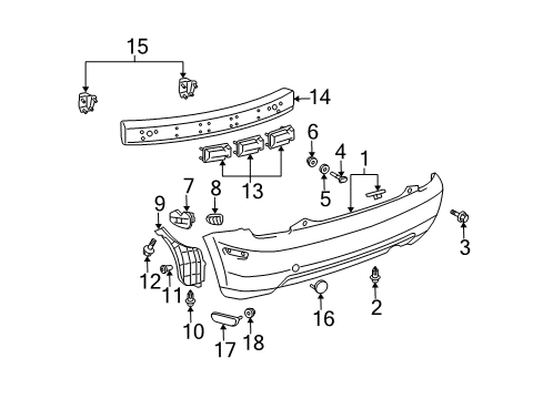 2005 Scion xA Rear Bumper Diagram