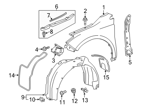 2015 Toyota Avalon Fender & Components Diagram