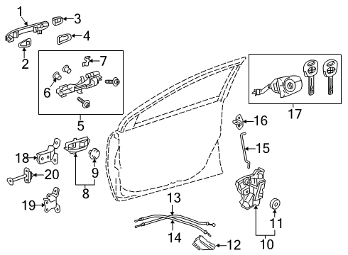 2023 Toyota Corolla HANDLE ASSY, FR DOOR Diagram for 69210-K0020-C3