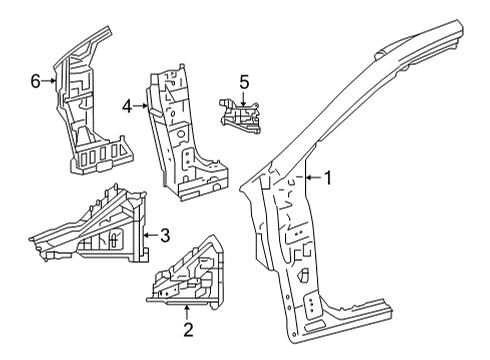 2023 Toyota Corolla Cross PILLAR SUB-ASSY, FR Diagram for 61023-0A070