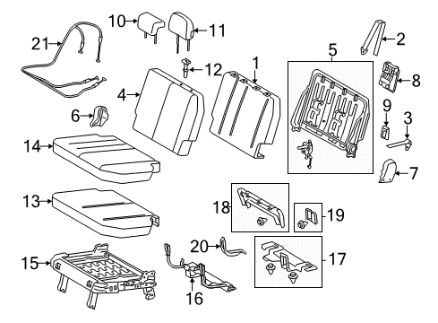 2014 Toyota Sienna Cover, Rear Seat RECLINING Diagram for 71843-08050-B1