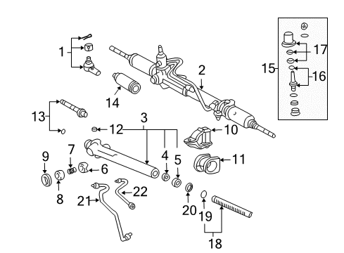 2004 Toyota Tacoma Steering Column & Wheel, Steering Gear & Linkage Diagram 7 - Thumbnail