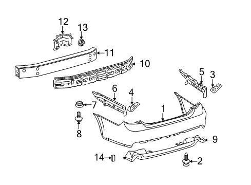 2012 Toyota Avalon Rear Bumper Diagram