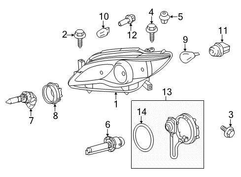 2012 Toyota Avalon Bulbs Diagram 2 - Thumbnail