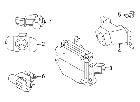 2021 Toyota Venza Electrical Components - Front Bumper Diagram