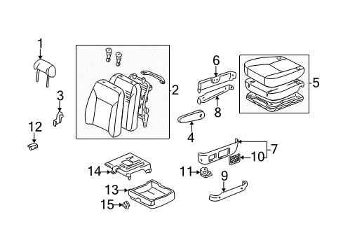 1999 Toyota Sienna Seat Back Assembly, Blue Gray, Passenger Side Diagram for 71430-AE030-B1