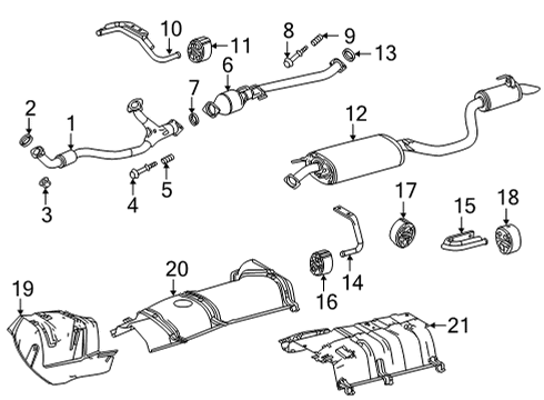 2020 Toyota Highlander Exhaust Components Diagram 2 - Thumbnail