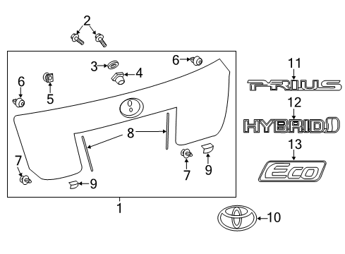 2018 Toyota Prius Garnish Sub-Assembly, Ba Diagram for 76801-47110-E0