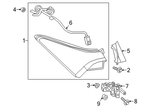 2022 Toyota Avalon RETAINER, Rr Bumper Diagram for 52563-07010