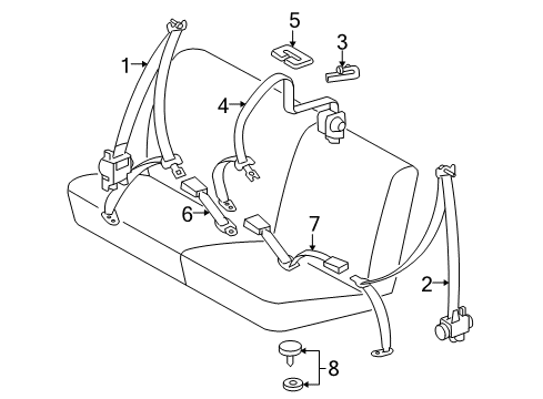 2007 Toyota Tacoma Rear Seat Belts Diagram 2 - Thumbnail