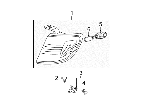 2001 Toyota Tacoma Lamp Assy, Parking & Clearance, LH Diagram for 81620-04090-D0