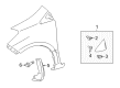 2013 Toyota Yaris Mud Flaps Diagram - 76621-52120