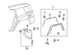 Toyota FJ Cruiser Mud Flaps Diagram - 76607-35101