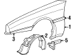 1988 Toyota Supra Wheelhouse Diagram - 53875-14180