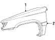 Toyota Tercel Fender Diagram - 53801-16250