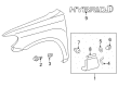 Toyota Highlander Mud Flaps Diagram - PT908-48080-FT