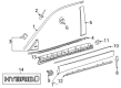 2021 Toyota Highlander Door Moldings Diagram - 75710-0E100