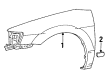 Toyota Paseo Fender Diagram - 53801-16390