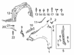 Toyota Corolla Wheelhouse Diagram - 53876-02720