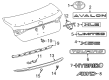 2022 Toyota Avalon Emblem Diagram - 75443-07100