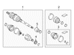 2014 Toyota Prius C Axle Shaft Diagram - 43410-52351