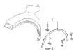 Toyota C-HR Mud Flaps Diagram - PU060-10017-F1