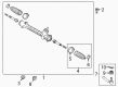 2012 Toyota Yaris Rack and Pinion Boot Diagram - 45535-59035