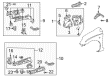 2001 Toyota Prius Radiator Support Diagram - 53287-47010