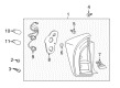 2014 Toyota Prius Tail Light Diagram - 81551-47190