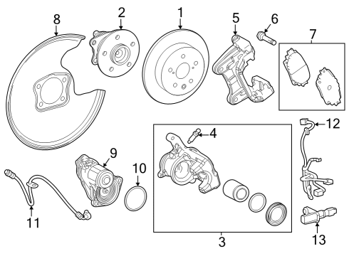 2024 Toyota bZ4X Backing Plate, Driver Side Diagram for 47882-F6010