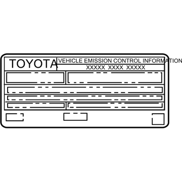 Toyota 11298-31820 Emission Label