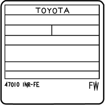 Scion 11298-47030 Emission Label