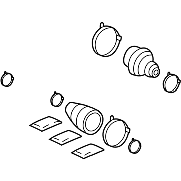 Toyota 04428-07080 Front Cv Joint Boot Kit, In Outboard, Left