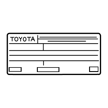 Toyota 11298-25083 Emission Label