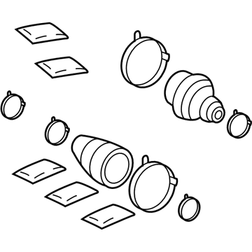 Toyota 04428-06330 Front Cv Joint Boot Kit, In Outboard, Left