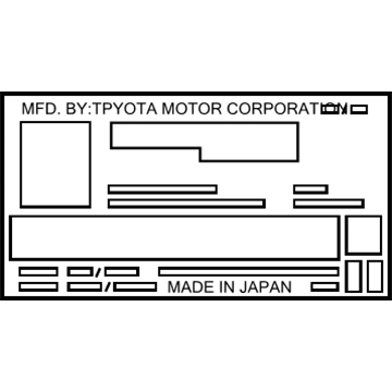 Toyota 74514-33010 Info Label