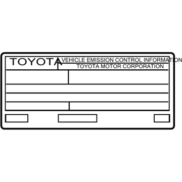 Toyota 11298-21320 Emission Label