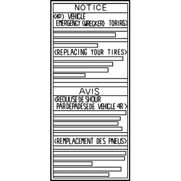 Toyota 41992-08010 Info Label