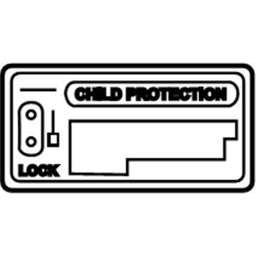 Toyota 69339-AA020 Child Lock Label