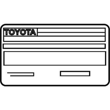 Toyota 11298-21123 Emission Label