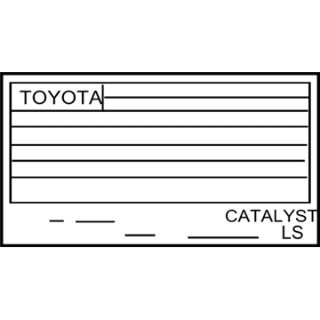 Toyota 11298-22085 Plate, Emission Control Information