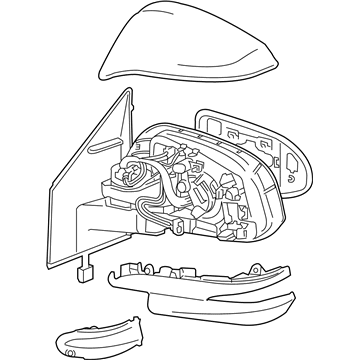 Toyota 87940-0R190-A0 Outside Rear View Driver Side Mirror Assembly