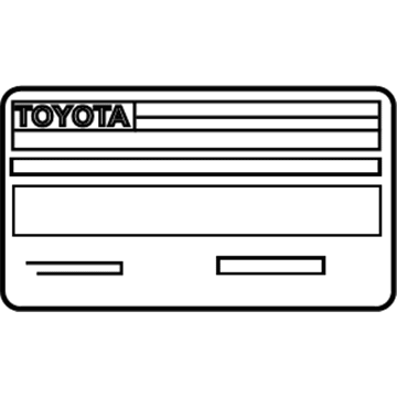 Toyota 11298-37300 Label, Emission Control Information