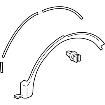 Toyota 75605-0R080-B0 Wheel Opening Molding, Silver, Outside Center Passenger Side