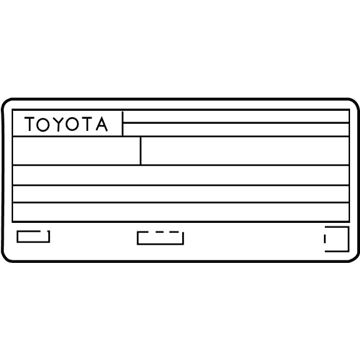 Toyota 11298-0V160 Emission Label