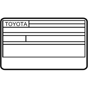 Toyota 11298-31590 Label, Emission Control Information